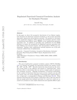 Regularized Functional Canonical Correlation Analysis for Stochastic
  Processes