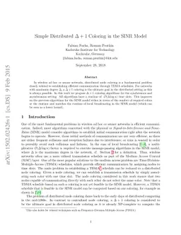 Simple Distributed Delta + 1 Coloring in the SINR Model