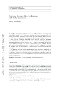 Structural Decompositions for Problems with Global Constraints