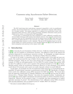 Consensus using Asynchronous Failure Detectors
