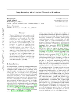 Deep Learning with Limited Numerical Precision