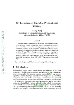 On Forgetting in Tractable Propositional Fragments