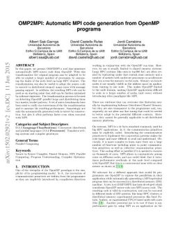 OMP2MPI: Automatic MPI code generation from OpenMP programs