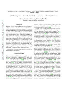 Kernel Task-Driven Dictionary Learning for Hyperspectral Image
  Classification