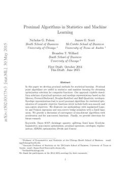Proximal Algorithms in Statistics and Machine Learning