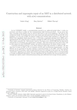 Construction and impromptu repair of an MST in a distributed network
  with o(m) communication