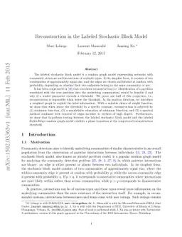 Reconstruction in the Labeled Stochastic Block Model