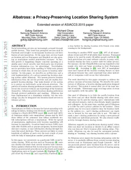 Albatross: a Privacy-Preserving Location Sharing System