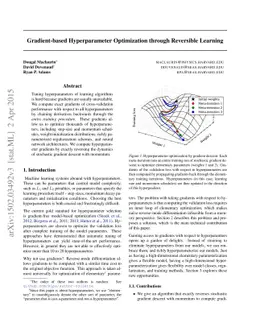 Gradient-based Hyperparameter Optimization through Reversible Learning