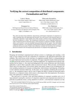 Verifying the correct composition of distributed components:
  Formalisation and Tool