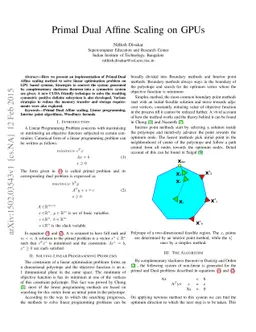 Primal Dual Affine Scaling on GPUs