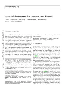 Numerical simulation of skin transport using Parareal
