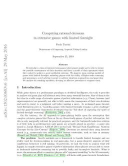 Computing rational decisions in extensive games with limited foresight