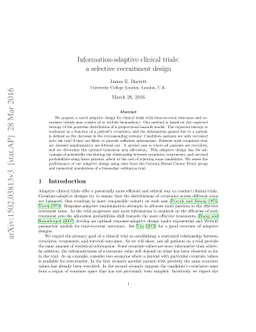 Information-adaptive clinical trials: a selective recruitment design