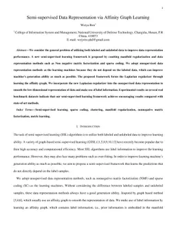 Semi-supervised Data Representation via Affinity Graph Learning