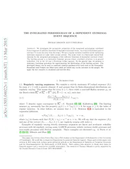 The integrated periodogram of a dependent extremal event sequence