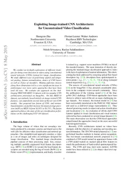 Exploiting Image-trained CNN Architectures for Unconstrained Video
  Classification