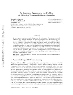 An Emphatic Approach to the Problem of Off-policy Temporal-Difference
  Learning