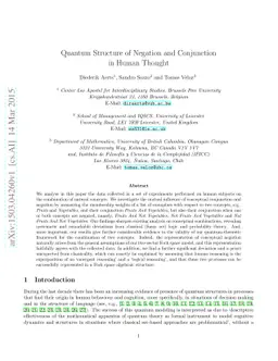 Quantum Structure of Negation and Conjunction in Human Thought