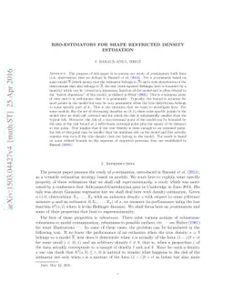 Rates of convergence of rho-estimators for sets of densities satisfying
  shape constraints