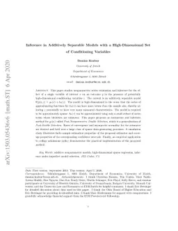 Inference in Additively Separable Models With a High-Dimensional Set of
  Conditioning Variables