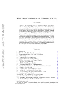 Hypoelliptic Diffusion Maps I: Tangent Bundles
