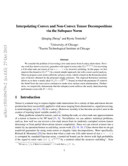 Interpolating Convex and Non-Convex Tensor Decompositions via the
  Subspace Norm