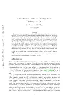 A Data Science Course for Undergraduates: Thinking with Data