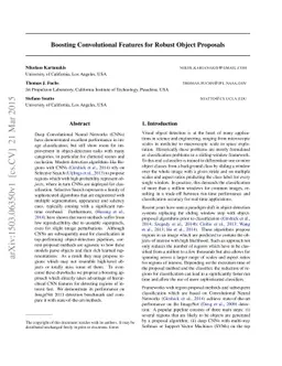 Boosting Convolutional Features for Robust Object Proposals