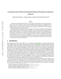 Communication Efficient Distributed Kernel Principal Component Analysis