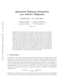 Quantized Nonparametric Estimation over Sobolev Ellipsoids