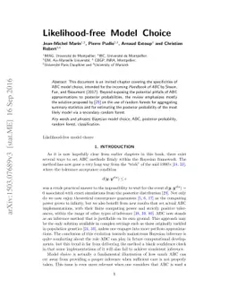 Likelihood-free Model Choice