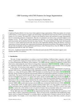 CRF Learning with CNN Features for Image Segmentation