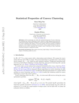 Statistical Properties of Convex Clustering