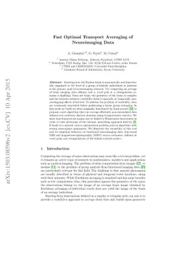 Fast Optimal Transport Averaging of Neuroimaging Data