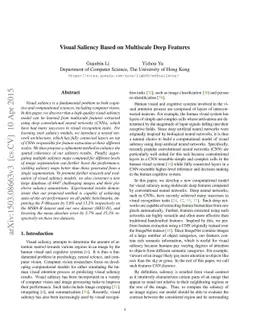 Visual Saliency Based on Multiscale Deep Features