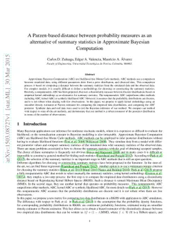 A Parzen-based distance between probability measures as an alternative
  of summary statistics in Approximate Bayesian Computation