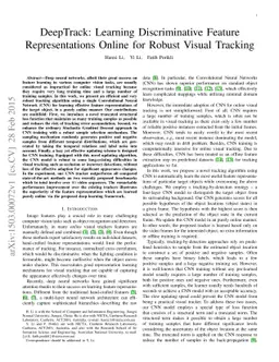 DeepTrack: Learning Discriminative Feature Representations Online for
  Robust Visual Tracking