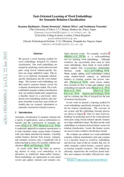Task-Oriented Learning of Word Embeddings for Semantic Relation
  Classification