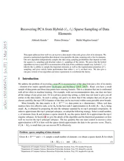 Recovering PCA from Hybrid-$(\ell_1,\ell_2)$ Sparse Sampling of Data
  Elements