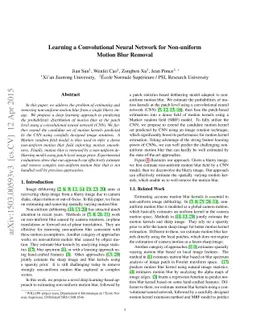 Learning a Convolutional Neural Network for Non-uniform Motion Blur
  Removal