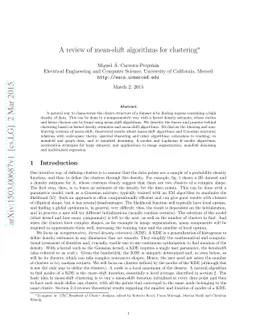 A review of mean-shift algorithms for clustering