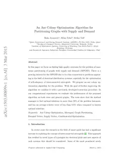 An Ant Colony Optimization Algorithm for Partitioning Graphs with Supply
  and Demand