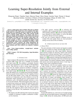 Learning Super-Resolution Jointly from External and Internal Examples