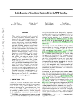 Bethe Learning of Conditional Random Fields via MAP Decoding