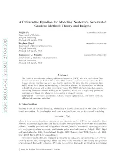 A Differential Equation for Modeling Nesterov's Accelerated Gradient
  Method: Theory and Insights