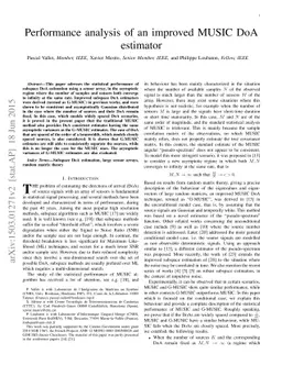 Performance analysis of an improved MUSIC DoA estimator