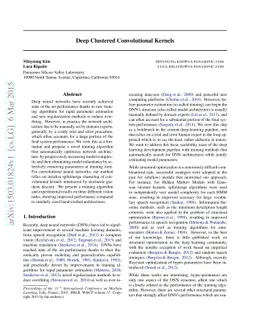 Deep Clustered Convolutional Kernels