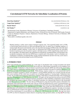 Convolutional LSTM Networks for Subcellular Localization of Proteins