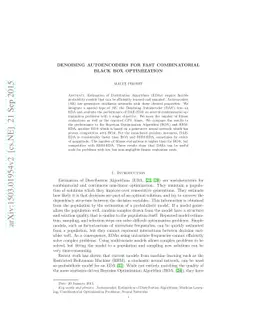 Denoising Autoencoders for fast Combinatorial Black Box Optimization